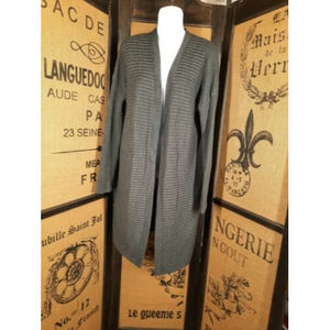 Gap Womens Dark Gray Merino Wool Blend Ribbed Open Front Cardigan Sweater Sz M
